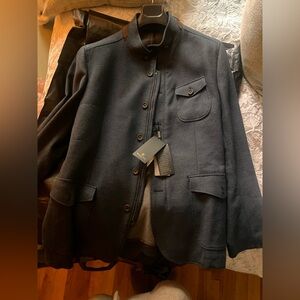 Massimo Dutti men’s wool mao collar coat